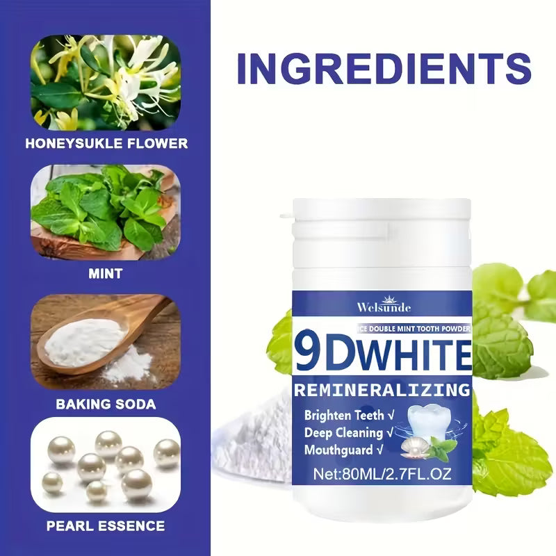9D WHITE REMINERALIZING HYDROXYAPATITE TOOTH POWDER